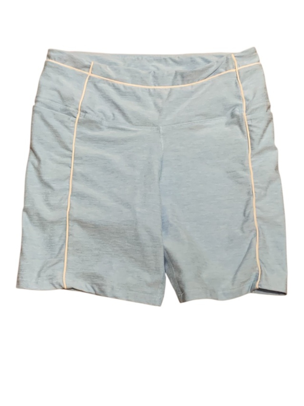 Athletic Works Light Blue Bike Shorts with Cream Piping